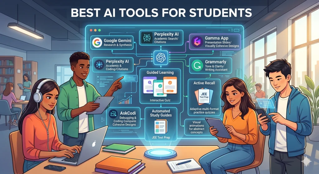 Best AI tools for students study laptop with apps for notes, writing, and research